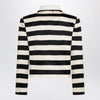 Valentino Vanilla/black striped jacket with maxi bow