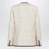 Valentino Milk-honey coloured silk and linen jacket