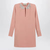 Valentino Pink silk short dress with embroidered bows