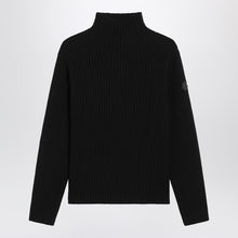  Moncler Black wool and cashmere turtleneck sweater