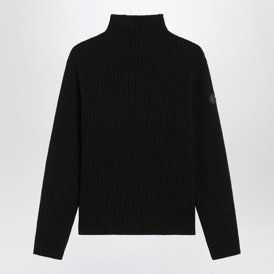 Moncler Black wool and cashmere turtleneck sweater