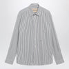 Valentino Ivory/green striped shirt with Vlogo