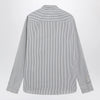 Valentino Ivory/green striped shirt with Vlogo