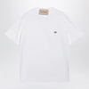 Valentino White cotton T-shirt with VLogo embroidery
