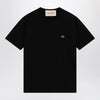 Valentino Black cotton T-shirt with VLogo embroidery