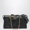 Valentino Garavani Panthea Chevron Bag in Black Leather