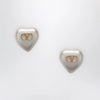 Valentino Garavani VLogo Signature Earrings in Pearl and Gold/Cream Metal