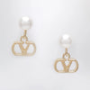 Valentino Garavani Gold-tone VLogo Signature earrings with pearl