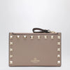 Valentino Powder Pink Leather Rockstud Zip Card Holder