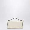 Valentino Garavani Rockstud chain wallet in grained calfskin, light ivory