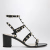 Valentino Garavani Rockstud calfskin leather sandals with studs in black