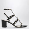 Valentino Garavani Rockstud calfskin leather sandals with studs in black
