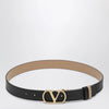Valentino Garavani Black/Pink reversible VLogo Signature belt