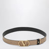 Valentino Garavani Black/Pink reversible VLogo Signature belt