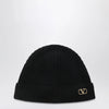 Valentino Garavani Black Vlogo Signature cashmere beanie