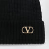 Valentino Garavani Black Vlogo Signature cashmere beanie