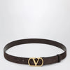 Valentino Garavani VLogo Signature Belt in Ebony Suede