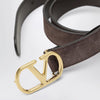 Valentino Garavani VLogo Signature Belt in Ebony Suede