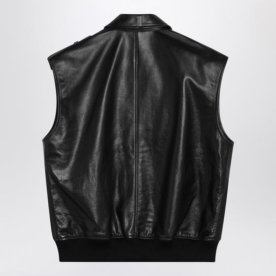 ANINE BING Sonnie black leather gilet