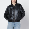 ANINE BING Black regenerated-leather bomber