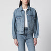 ANINE BING Quincy washed denim jacket in cascade blue
