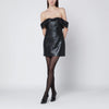 ANINE BING Colleen black faux leather mini dress