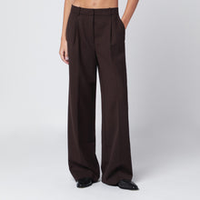  ANINE BING Brown wide-leg wool blend trousers