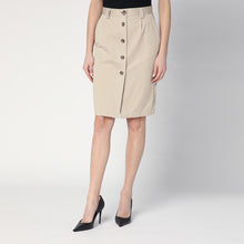  ANINE BING Beige buttoned pencil skirt