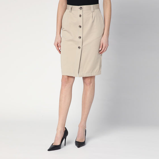 ANINE BING Beige buttoned pencil skirt
