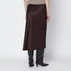 ANINE BING Brown silk Bar midi skirt
