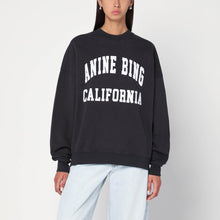  ANINE BING Miles washed black cotton sweatshirt