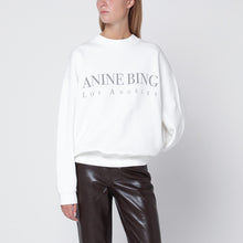  ANINE BING Ivory logo print sweatshirt