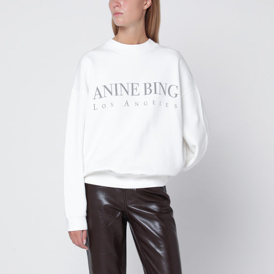 ANINE BING Ivory logo print sweatshirt