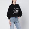 ANINE BING Oversized black sweatshirt with chenille logo