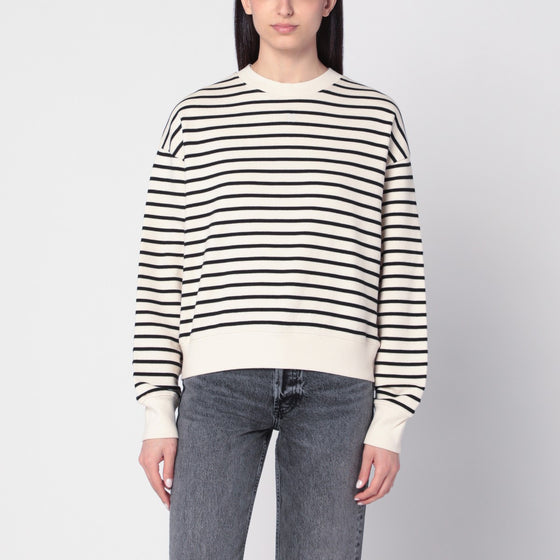ANINE BING Ivory/black striped Dean sweatshirt
