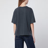 ANINE BING Washed black T-shirt with leopard print