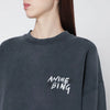ANINE BING Black washed oversized sweatshirt with logo