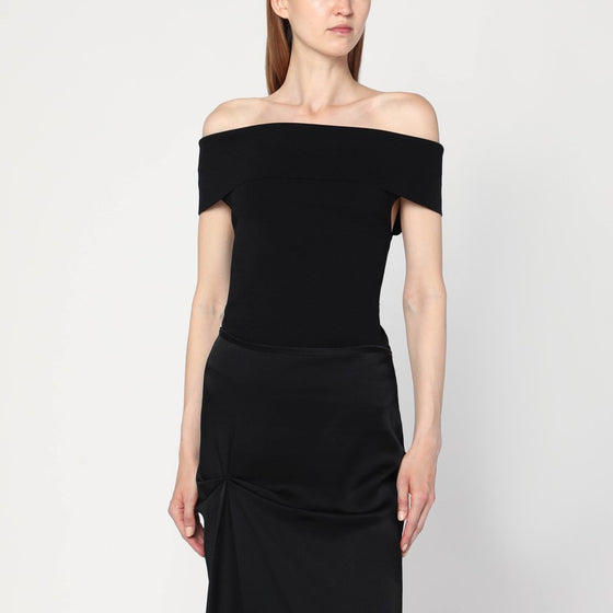 ANINE BING Black viscose-blend top