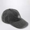 ANINE BING Vintage-effect grey baseball cap