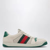 GUCCI Screener sneakers in white/green mesh and leather