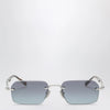 GUCCI Silver-tone metal rectangular sunglasses