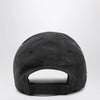 Balenciaga Black cotton drill baseball cap with logo
