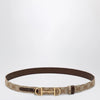 GUCCI Reversible GG fabric and leather belt in sand/brown with Horsebit buckle