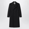 Balenciaga Long double-face tailored coat in black cotton
