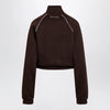 Balenciaga Techwear zip-up jacket in mocha dry fleece