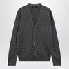 GUCCI Grey wool and silk cardigan with GG motif