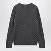 GUCCI Grey wool and silk cardigan with GG motif