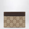 GUCCI Essence Classic card holder in brown GG canvas
