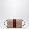 GUCCI Small pouch in GG canvas with Web stripe