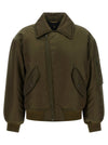 Saint Laurent Removable Shearling Neck Bomber Jacket